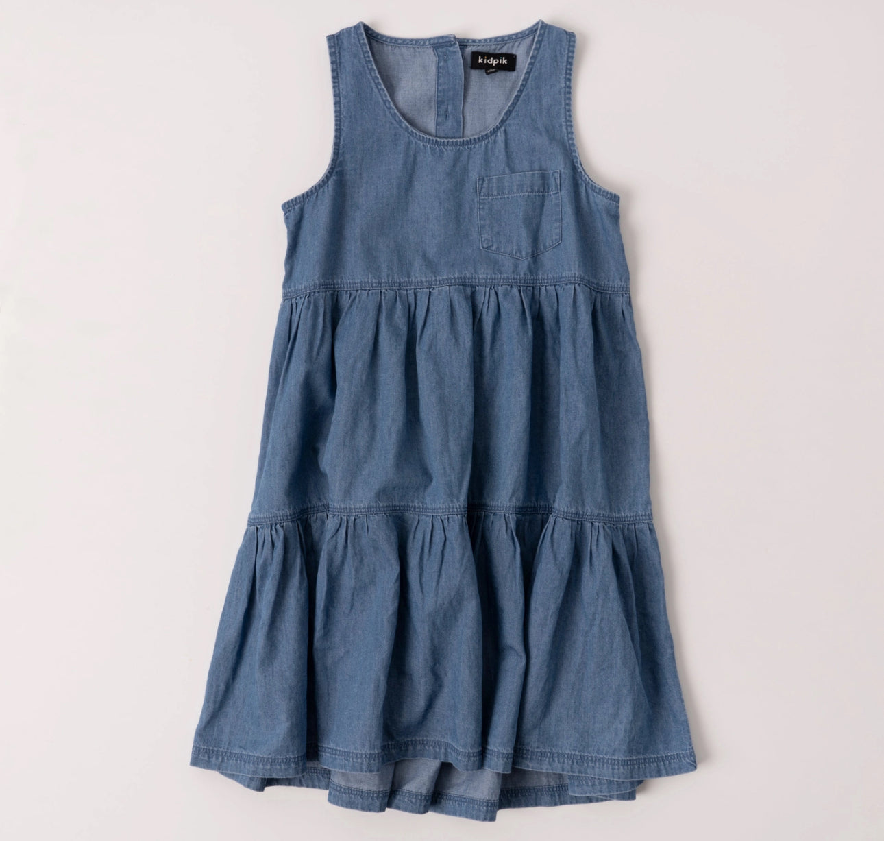 Hazel - Tiered Denim Dress ￼