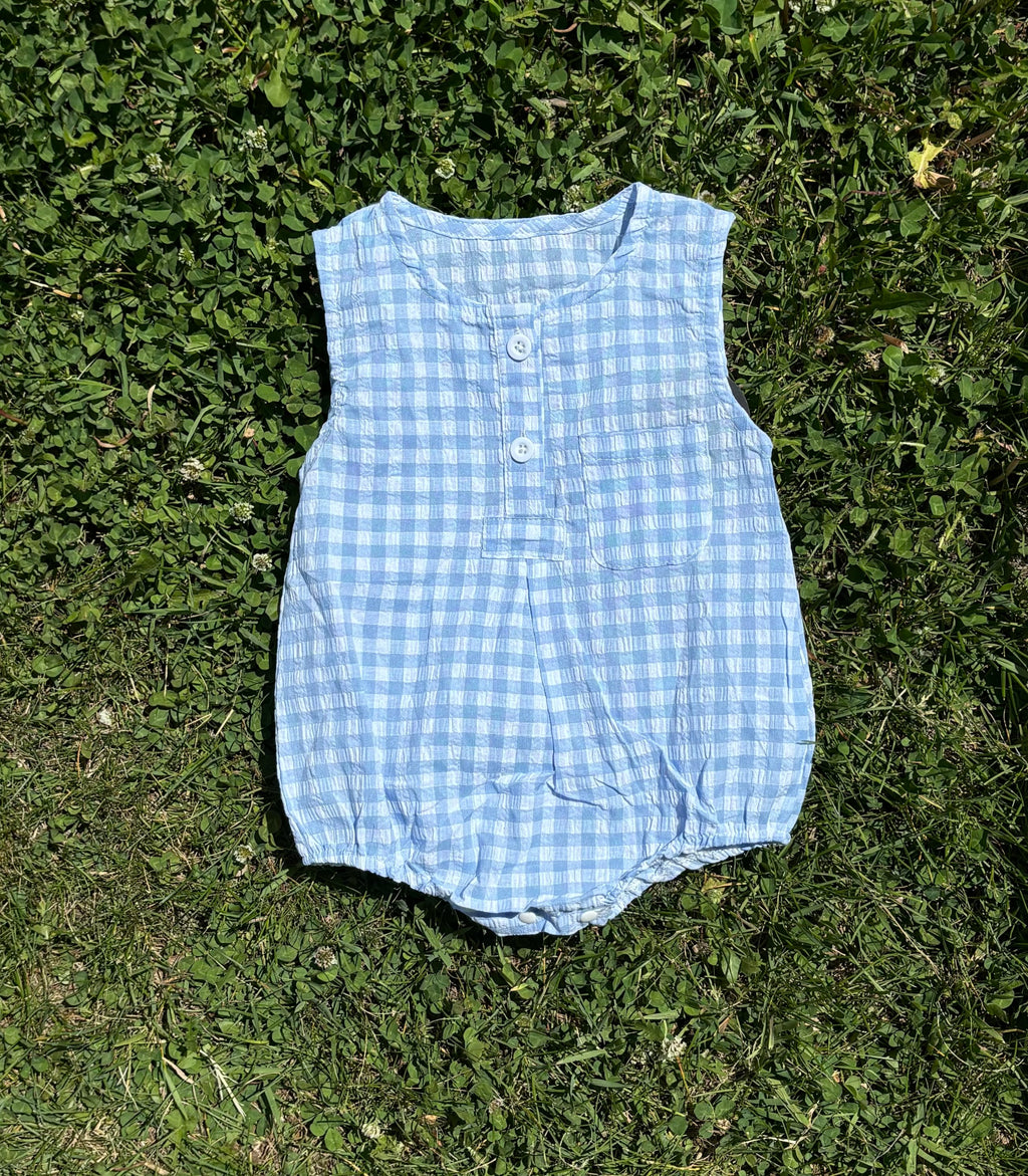Jack - Blue Check - Romper