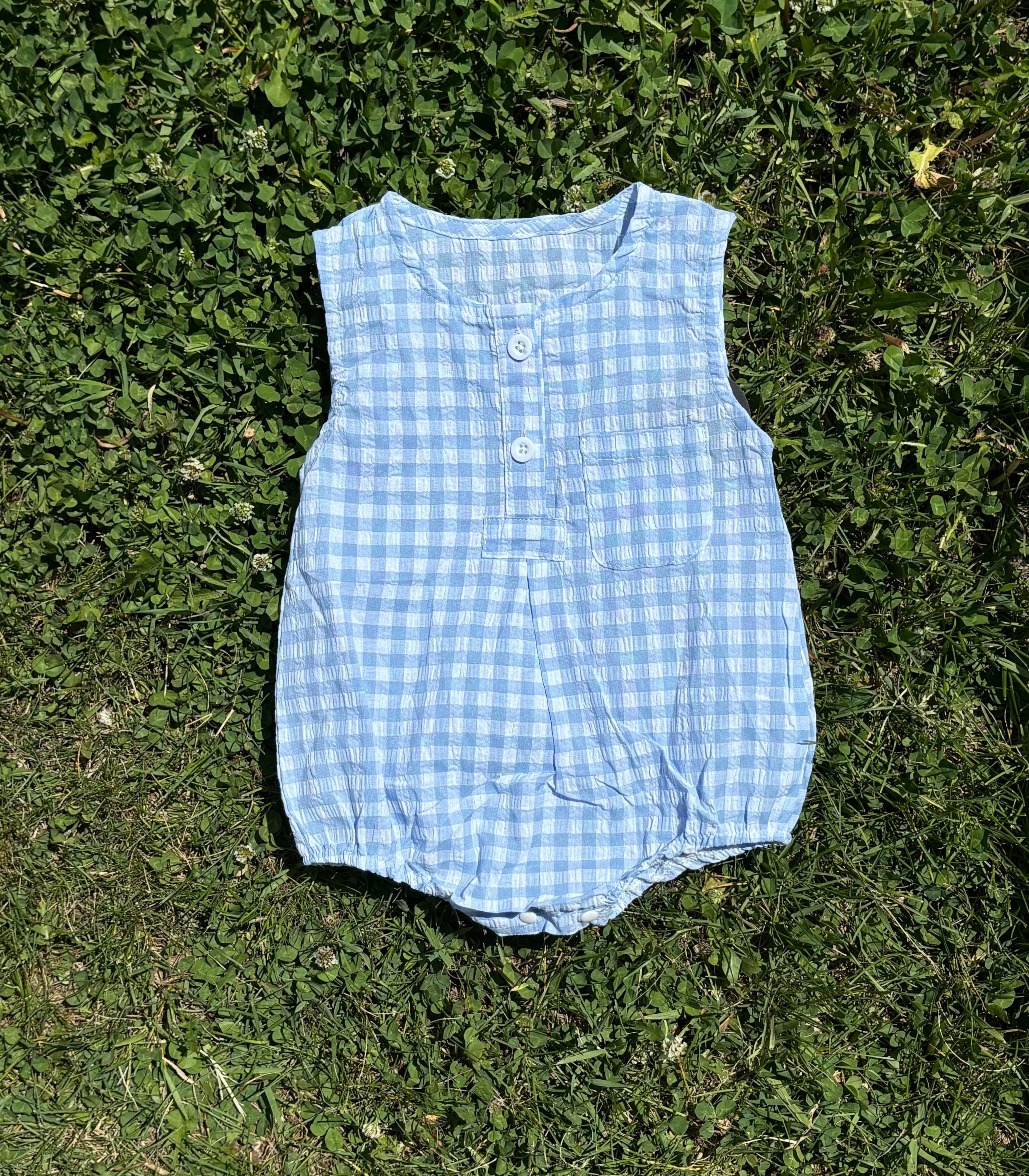 Jack - Blue Check - Romper