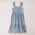 Lucy - Ruffle Shoulder Denim Dress