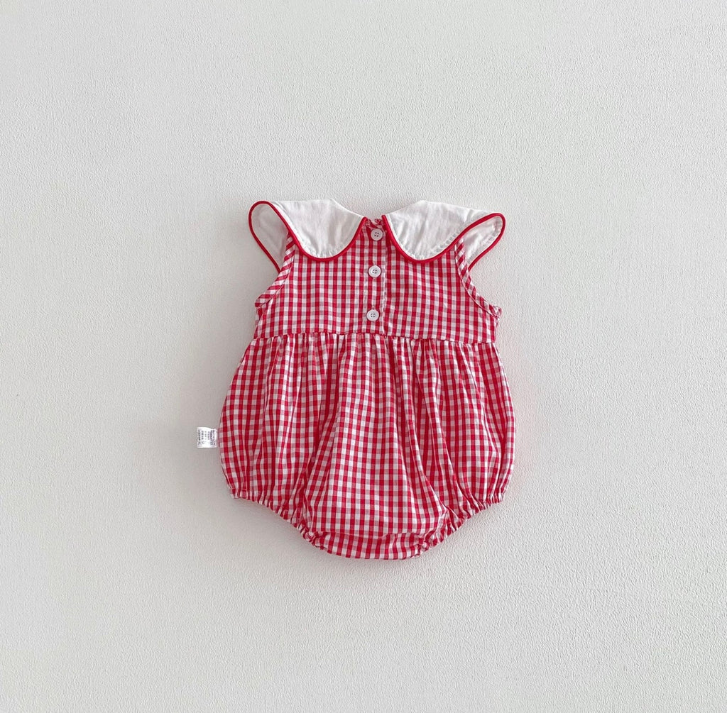 Bonnie - Strawberry Check - Romper